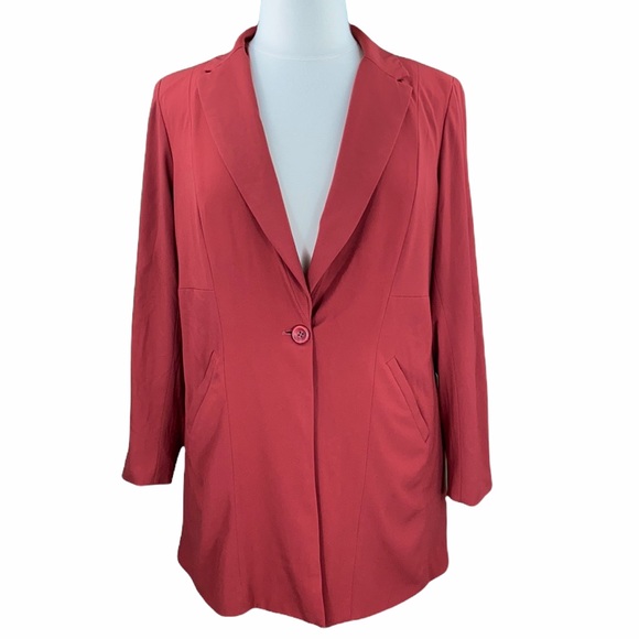Torrid Brick Red Single Button Satin Lined Blazer
